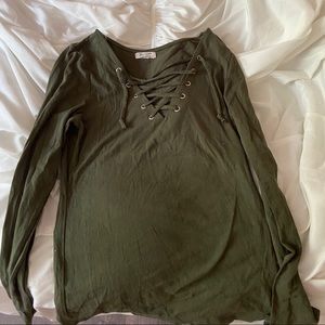 Army green long sleeve t-shirt